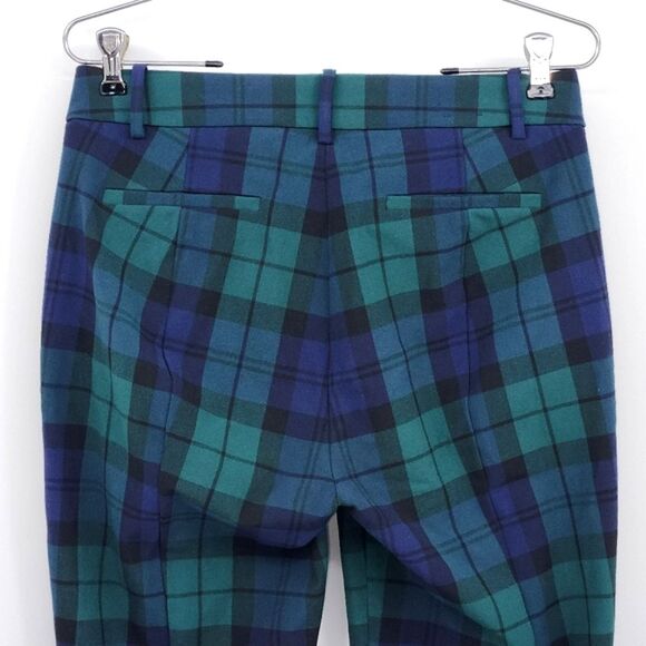 J Crew Ruby Dress Pants Womens Size 4 Straight Leg Black Watch Plaid Work Office - Picture 5 of 11